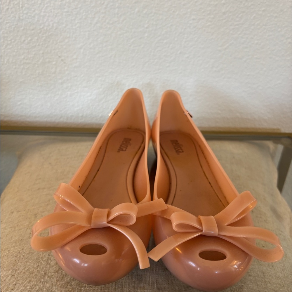 Melissa Pink Jelly Flats with Decorative Bows